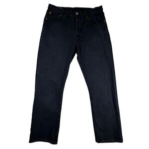 Levis Premium 501 Original Fit Mens 30x26 Jeans Black Button Fly Straight Leg 31